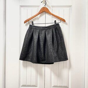 Vintage Crepe Textured Flouncy A-Line Mini Skirt Black – XS